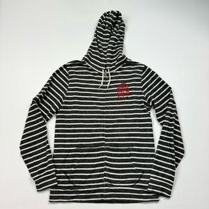 Women’s Obey Full Zip Striped Hooded Sweatshirt Size Medium